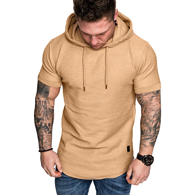 Cross-border 2024 New T-shirt Men's Short-sleeved T-shirt Foreign Trade European Size Casual T-shirt Sports Hoodie Men's Hoodie