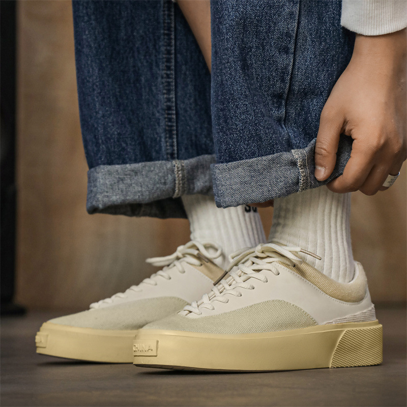 2023 spring new men's shoes student low-top canvas casual sports platform height increasing trendy board shoes one-piece delivery