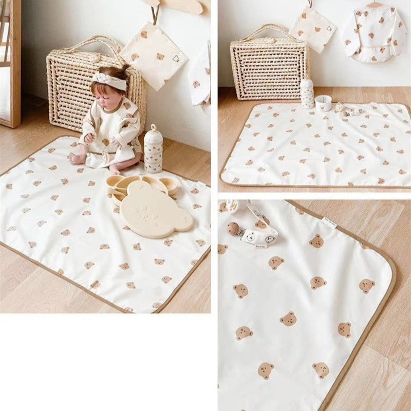 South Korea ins baby diaper pad waterproof washable urine-proof mattress baby leak-proof bear overnight bed sheet