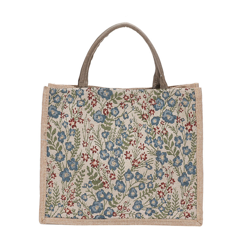 2023 New Style Simple Retro Handbag Linen Textural Commuter Bag for Class Tutoring Women's Handbag