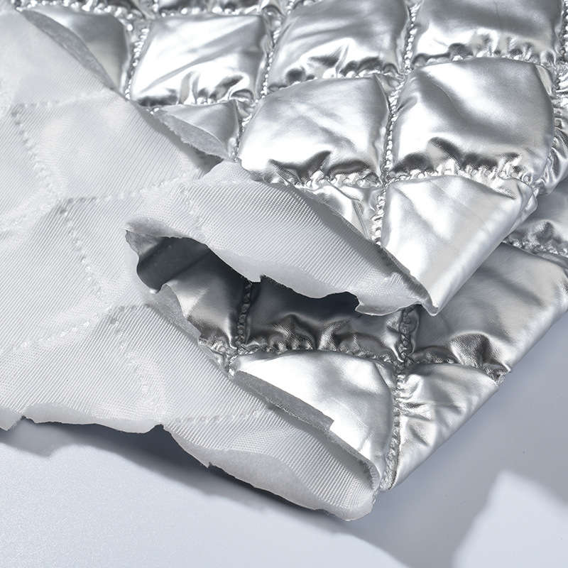 New thickened square Plaid matte Pu imitation quilted ultrasonic embossed laminated cotton composite leather clothing bag leather
