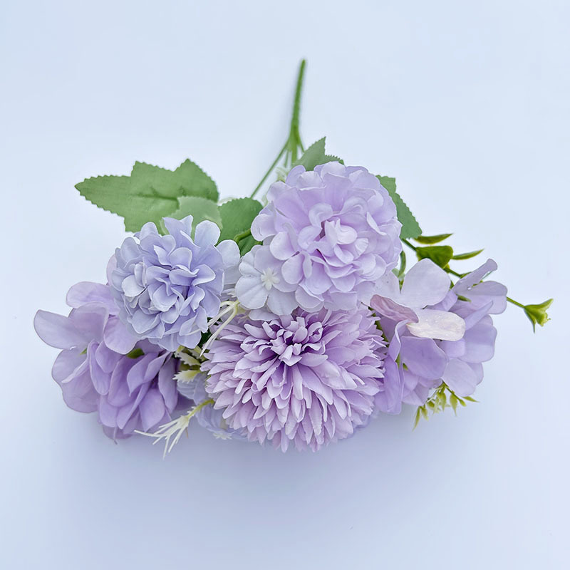 5 fork small flower simulation bouquet artificial Juanhua home hotel decoration flowers_voghion.com