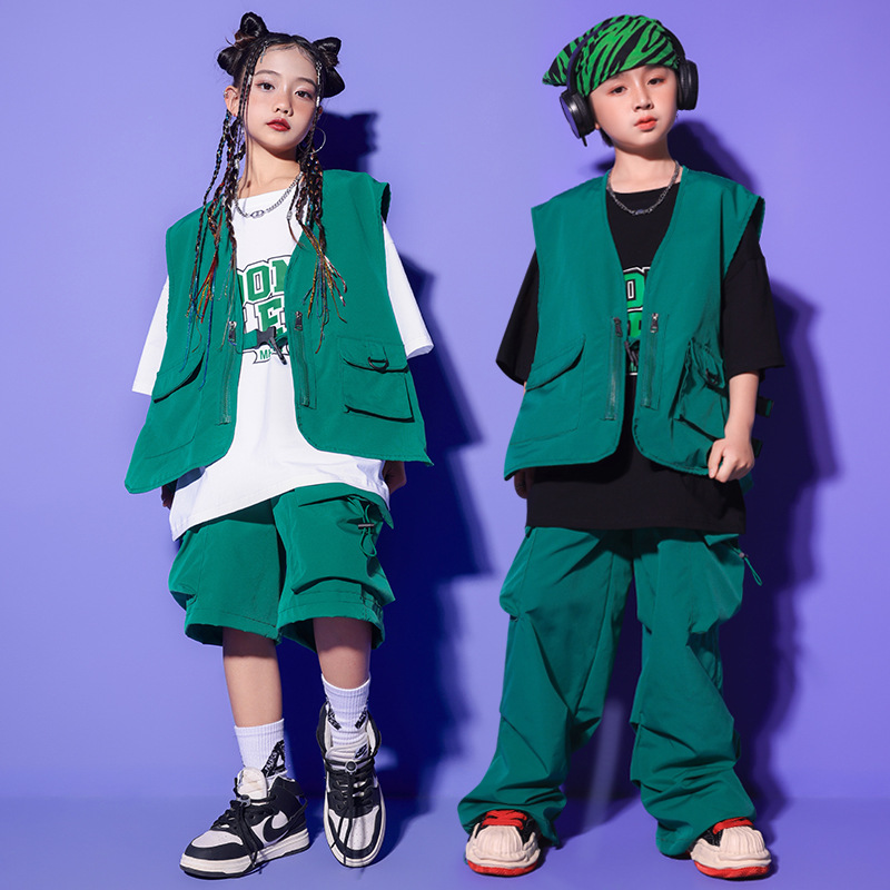 女童爵士舞服裝帥氣日系街舞演出服套裝少兒嘻哈hiphop走秀舞台潮