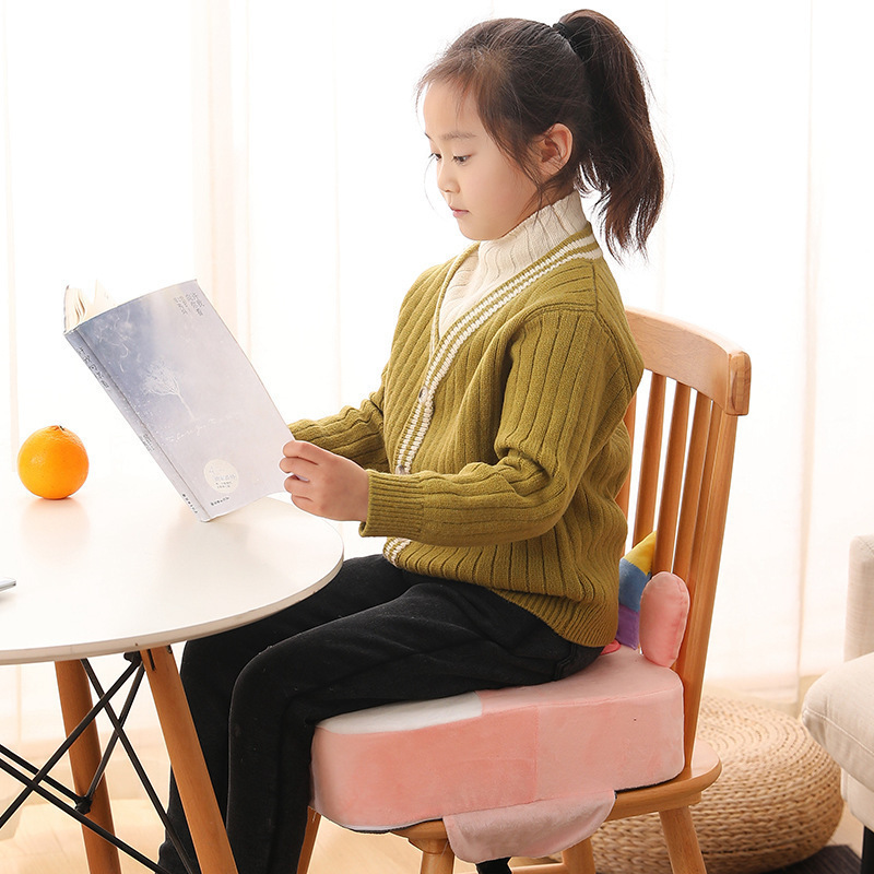 Children's cartoon dining chair heightening cushion baby seat heightening cushion primary school student chair stool butt cushion summer seat cushion