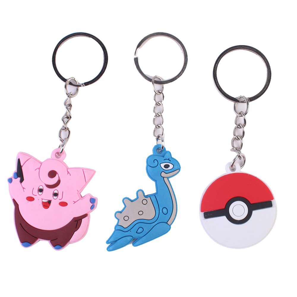 [Pokémon] key chain PVC key chain double-sided key chain bag pendant decoration Amazon explosions
