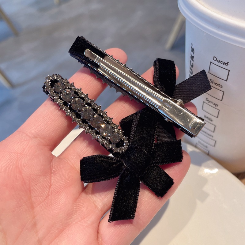 Pince à bec de canard en velours de haute qualité, pince à frange en strass Super Flash, petite épingle à cheveux, accessoires pour cheveux à clip latéral tout-assorti à la mode_voghion.com