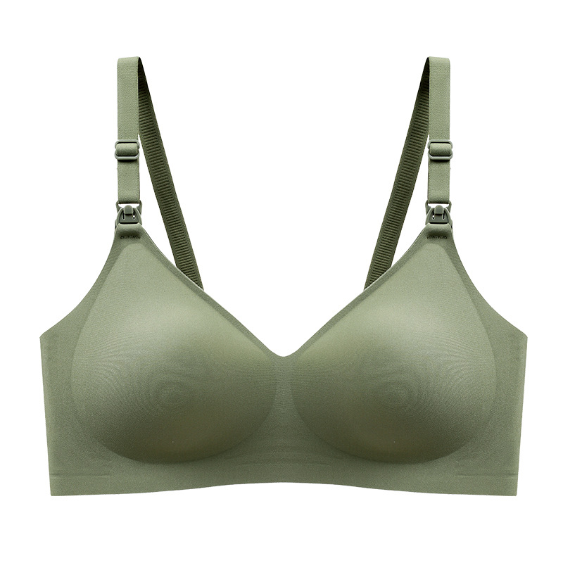 Jelly Latex Breastfeeding Underwear Women's Top Opening Button Adjustable Type No Steel Ring Comfortable Sleep Anti-sagging No-trace Bra