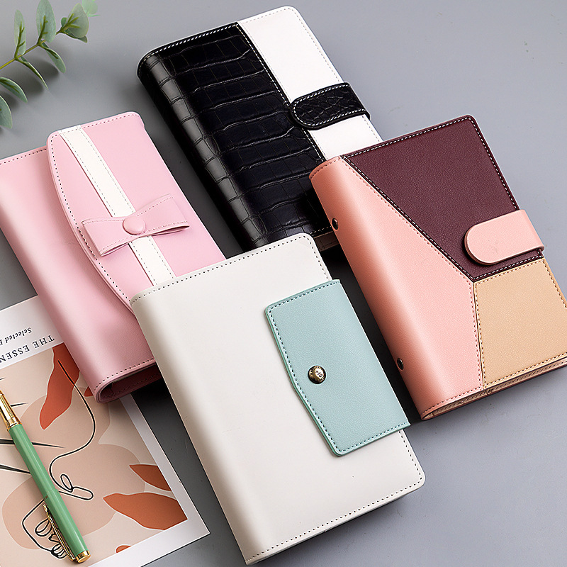 Cross-border exclusive creative A6 notebook zipper macaron butterfly knot wire-bound folder cash budget wire-bound notebook