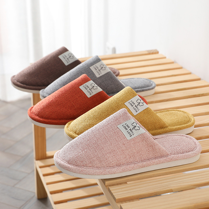 New winter cotton slippers home indoor slippers for men and women couples non-slip floor slippers soft bottom spring and autumn wholesale