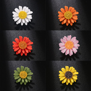 Korea New Enamel Oil Dropping Daisy Brooch Simple Temperament Pin Corsage Women's Pin Accessories Wholesale Spot