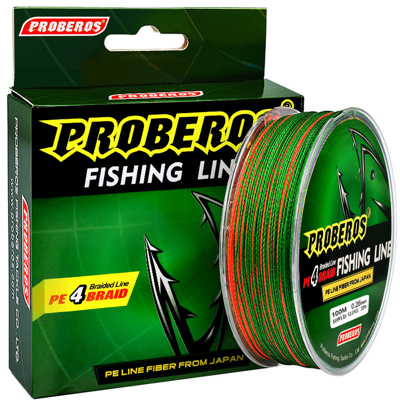 PRO BEROS 4 100 m strong horse line multicolored braided line PE line 0.3#-10# Green Label