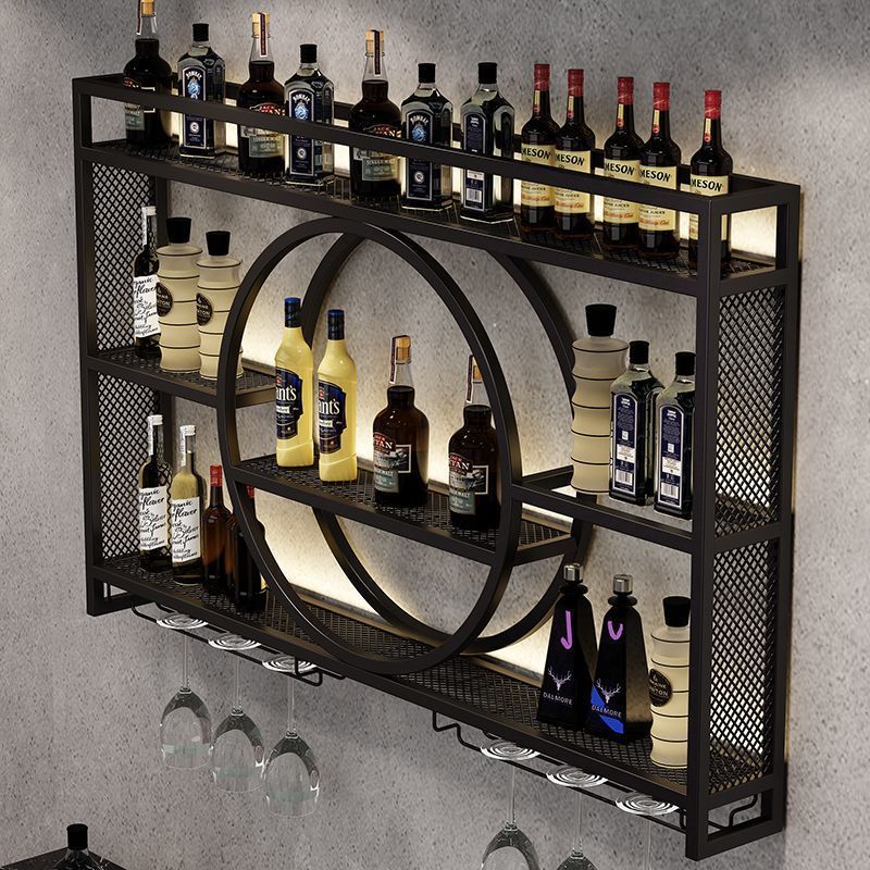 Nordic Iron wine rack wall decoration metal rack hanging Cup rack wall hanging rack creative wine display rack