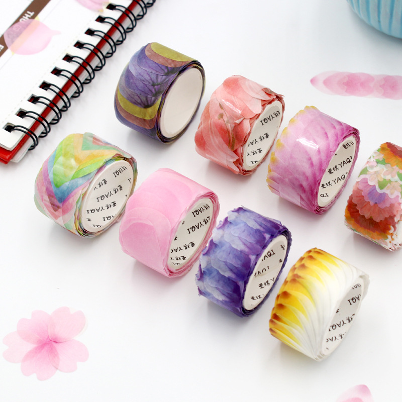 200 Japanese Flowers and Paper Tape Collage Petal Stickers Diary Book Album diy Decorative Material Stickers