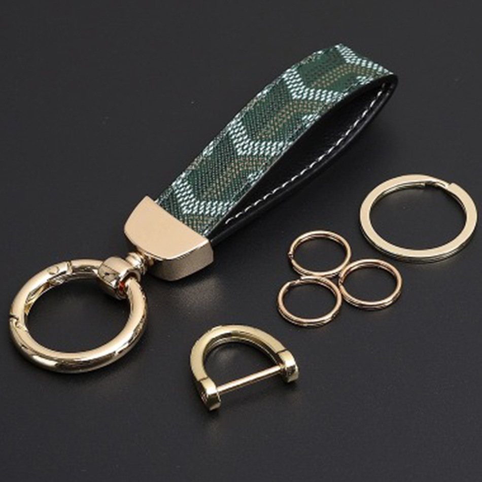 Car key chain gao file men's and women's cute simple ins online popular creative leather key chain gift luxury car buckle