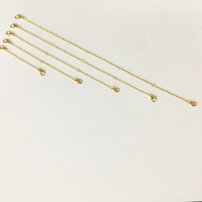 合金ロブスターチェーンチェーンDIYネックレス延長チェーン5本セットのブレスレット部品は、ロングテールのチェーンを加えることができます。|undefined