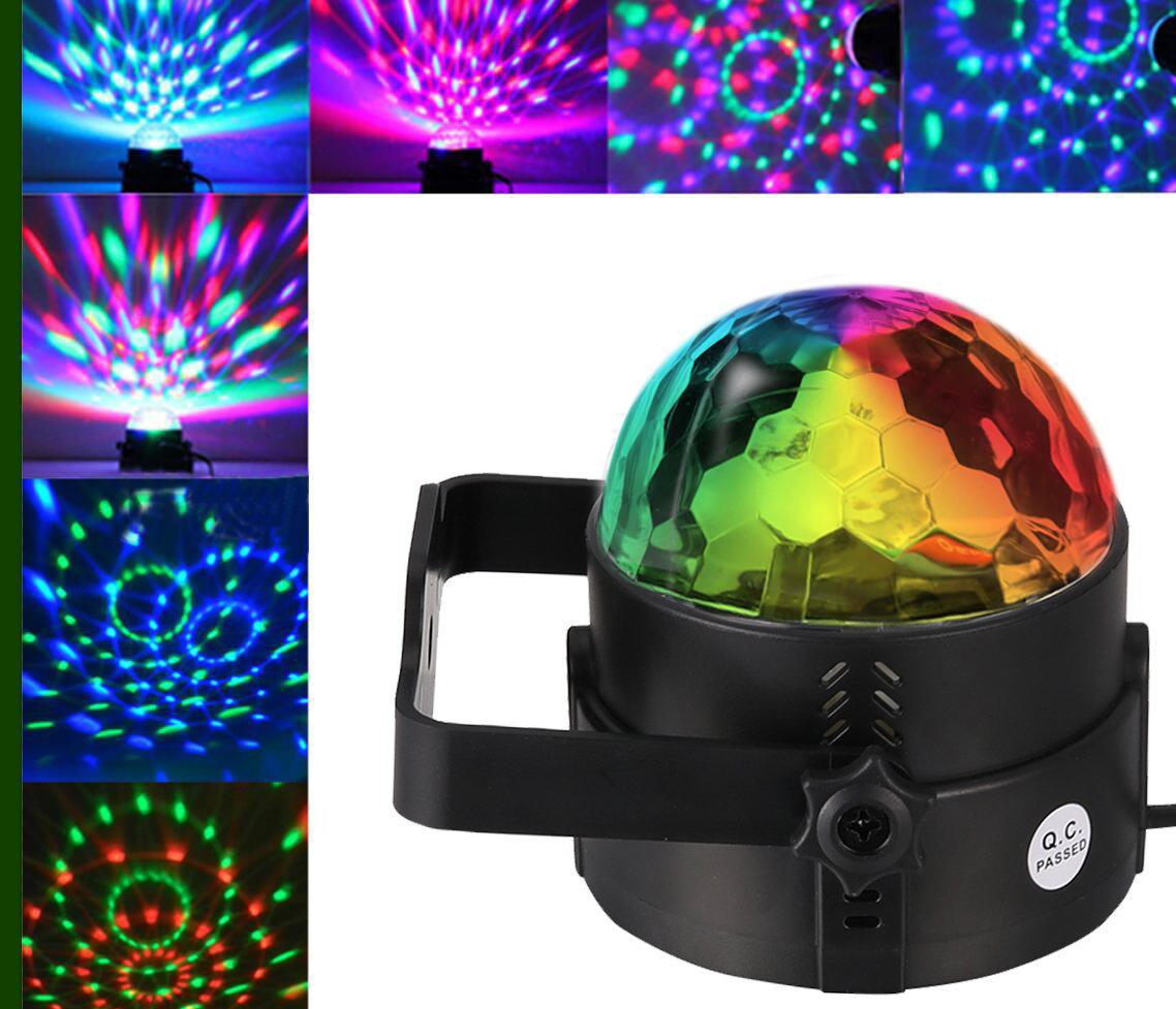 Remote control small magic ball lights Led colorful mini voice control crystal magic ball strobe DJ stage atmosphere dormitory party lights