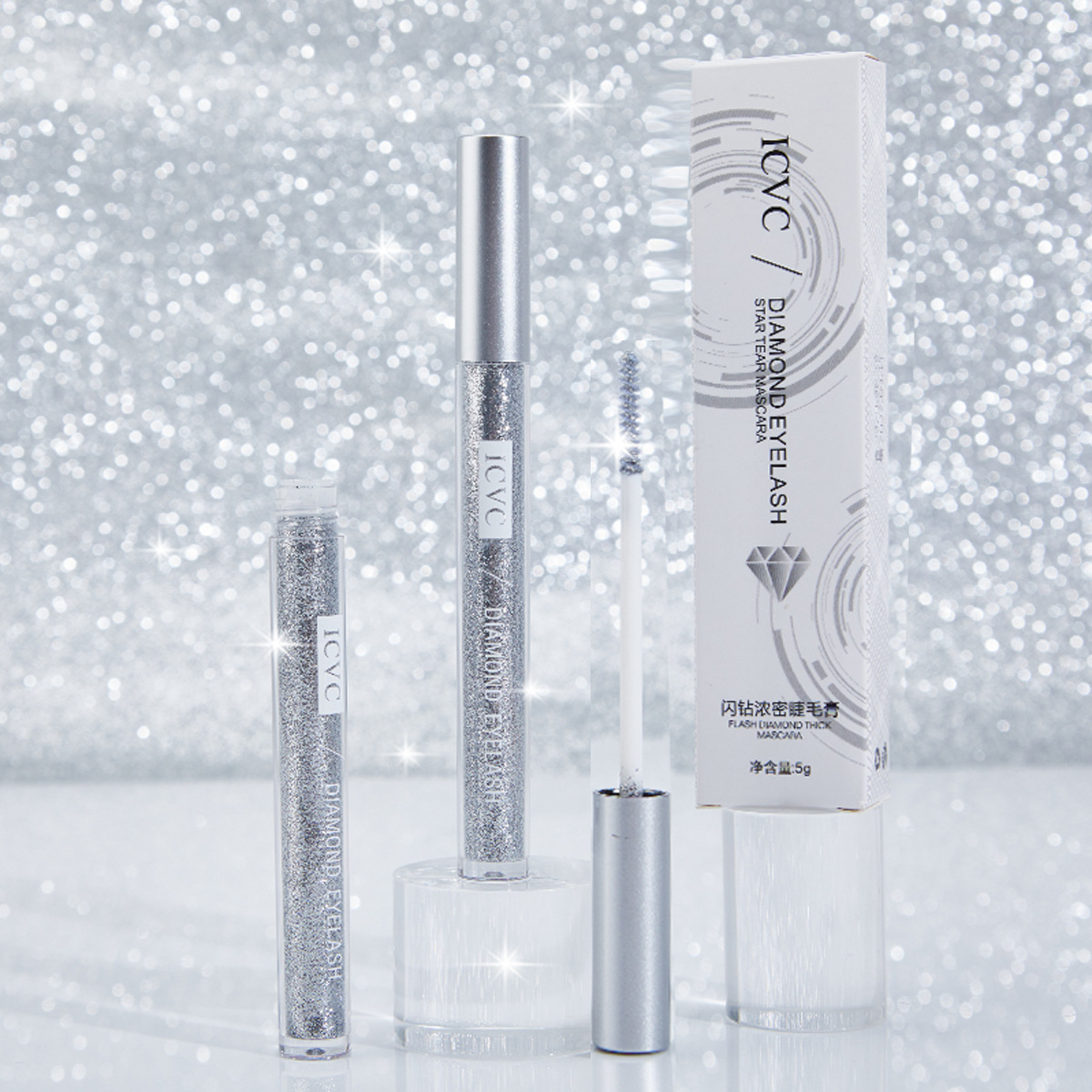icvc5220 shining diamond mascara sequins sweat-proof shiny fairy tears one-piece delivery