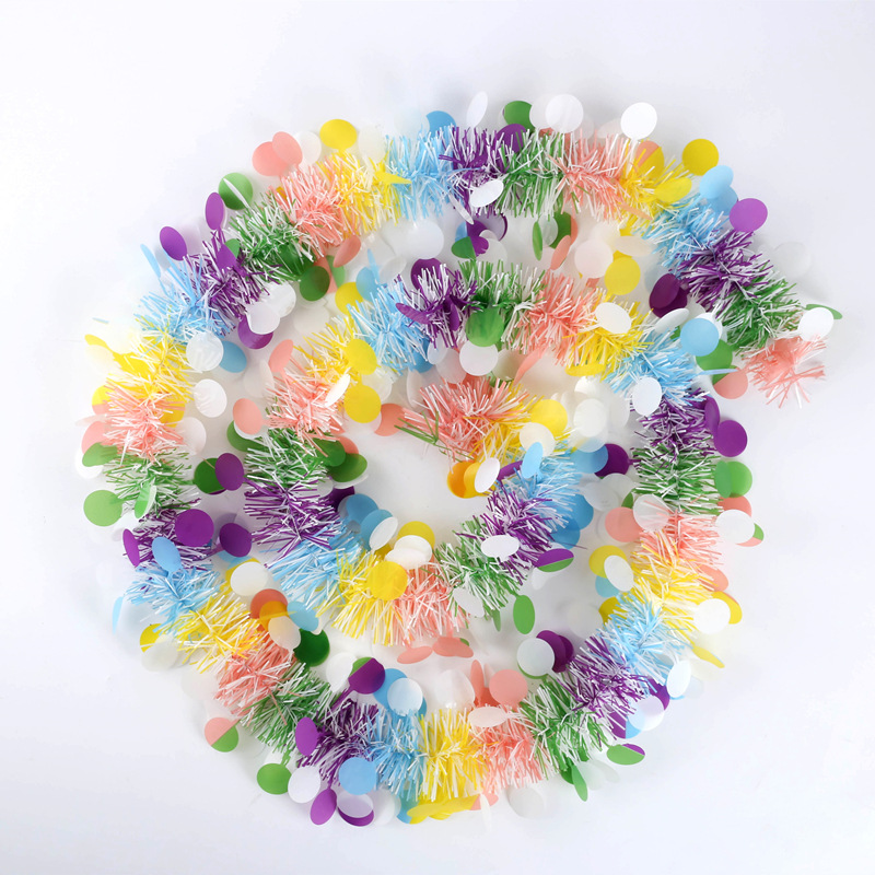 Cross-border new Easter egg Amazon scene layout Garland color round wool strip party decoration color strip
