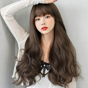 Wig women's long hair full head cover new temperament and waist long curly hair Big Wave full head cover wig wholesale