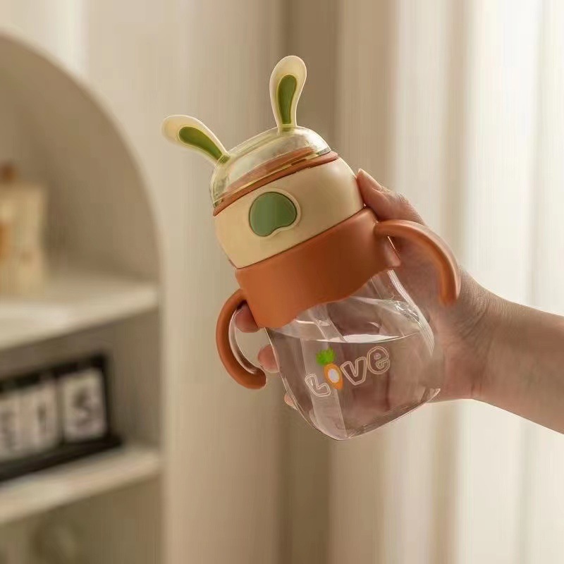 New Children's Water Cup School Kindergarten New Student Suction Cup Baby Rabbit Cartoon Cute Super Cute Kettle