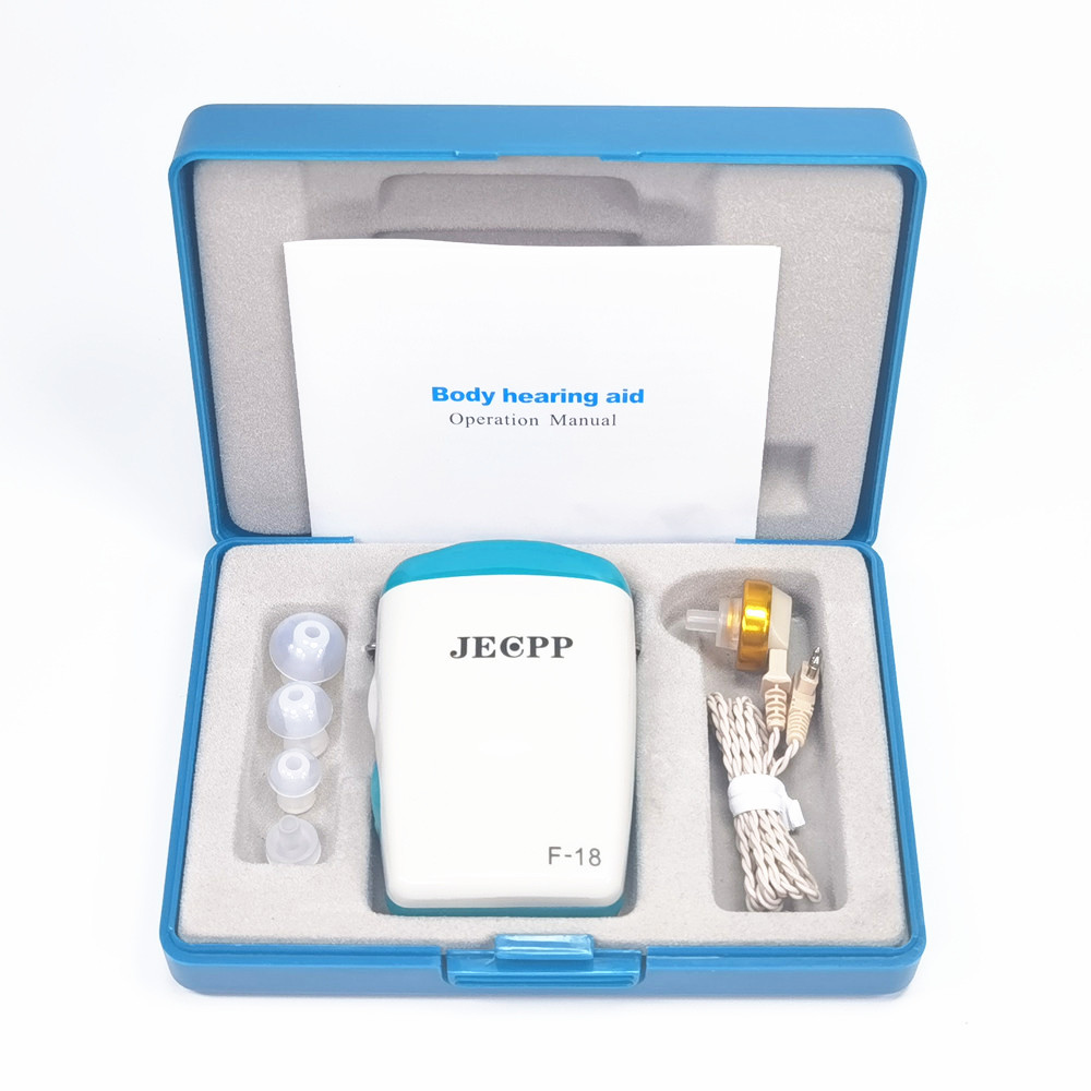 JECPP Noise Reduction Elderly Hearing Aid Earphones F18 Cassette Amplifier Sound Booster for Severe Hearing Loss