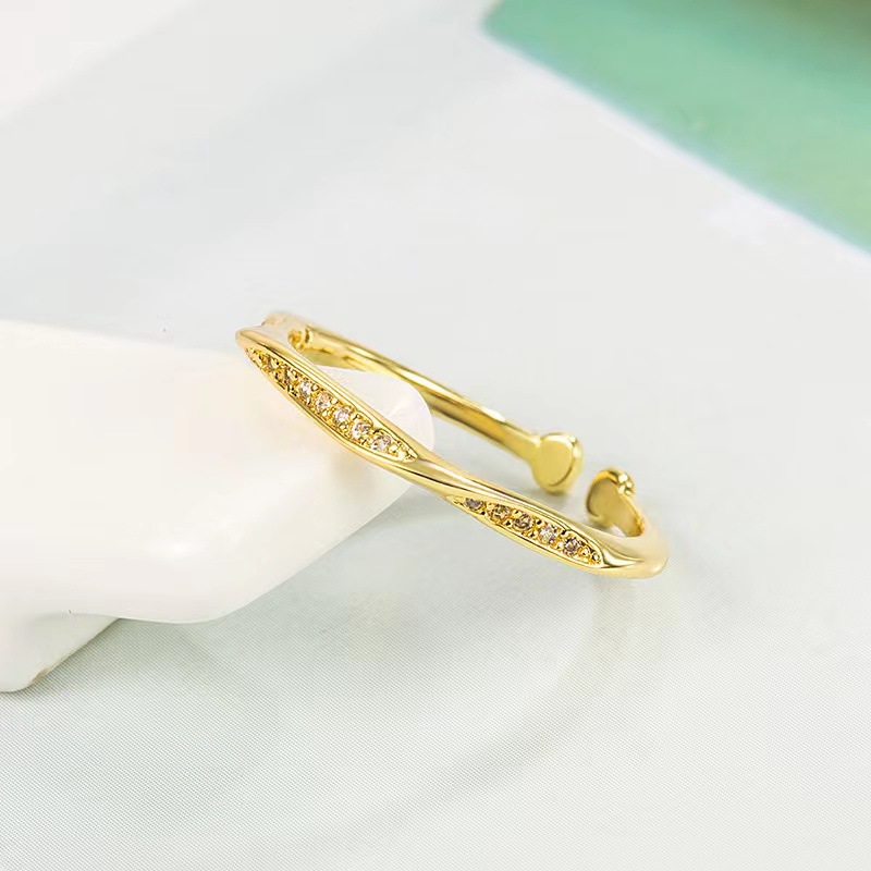 Flash Diamond Mobius Ring Ring Damen Design Nische Damen Mode Persönlichkeit Ring Verstellbare Öffnung Zeigefingerring_voghion.com