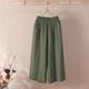 Summer Cotton and Linen Wide-leg Pants Women's Summer New Korean-style Loose plus size Casual Pants All-match Outer Wear Capri Pants