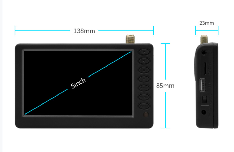 Portable Digital TV HD player monitor DVBT2 ATSC ISDB