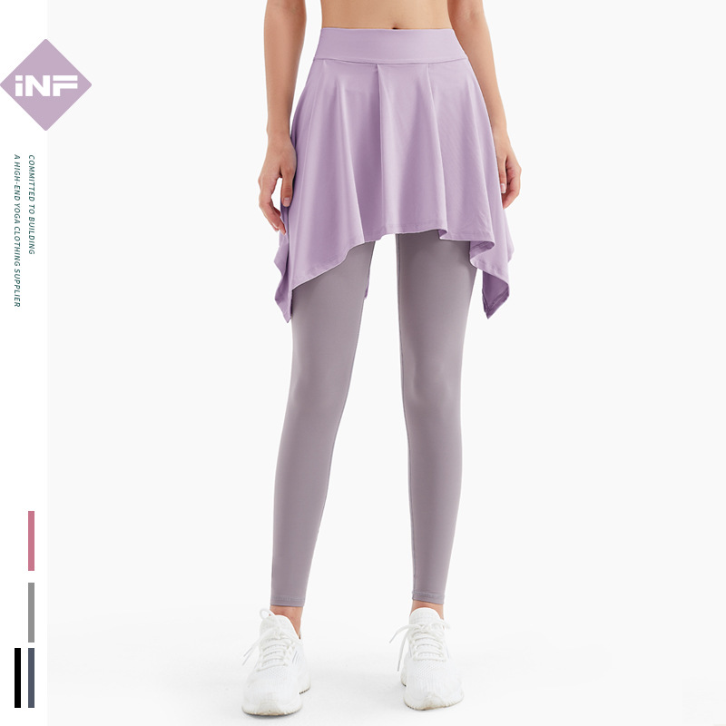European and American Sports Yoga Short Skirt Anti-slip Strap Skirt with Hip Cover Ballet Dance Skirt