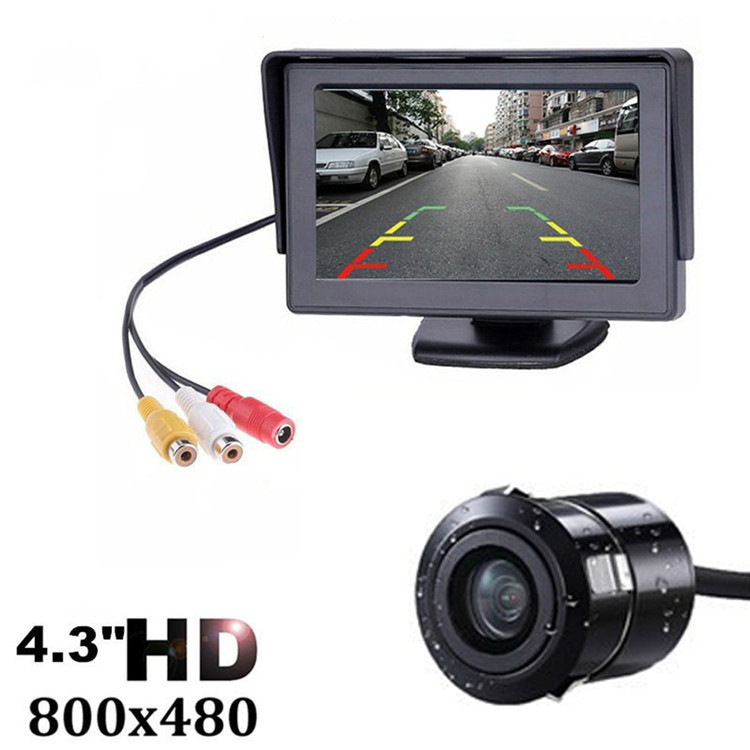 Amazon explosion rear rear camera 4.3 inch display set small butterfly small straw hat square lamp