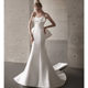 Satin Wedding Dress High-end French White Slim-fit Strapless Simple Bride Wedding Bow Out-door Yarn Spring