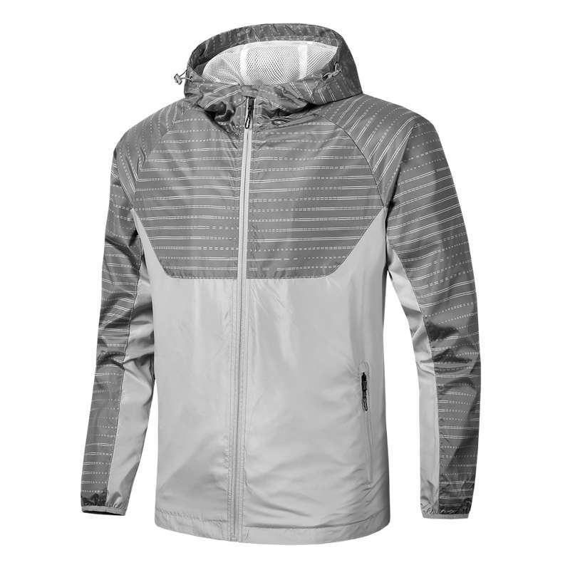 Foreign Trade Printed LOGO Outdoor Sports Men's Coat Spring and Autumn Windproof Hooded Jacket Men's Thin Windbreaker Men's Jacket