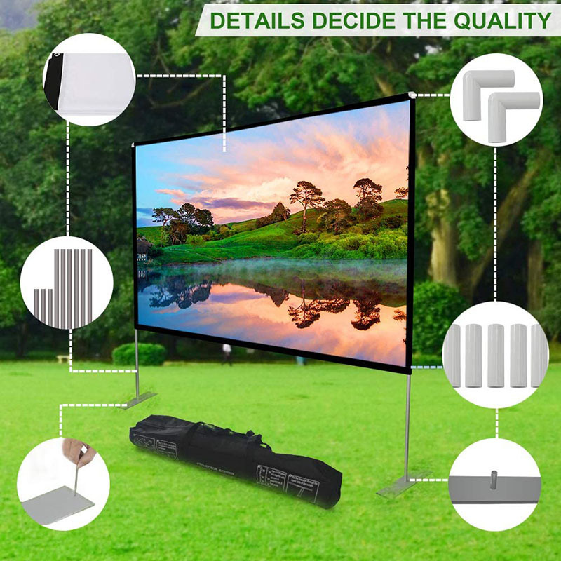Portable floor stand screen HD folding projection screen 120-inch front rear projection screen outdoor courtyard travel