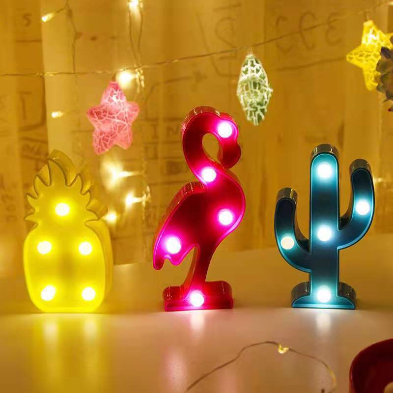 INS Flamingo modeling light children's room bedroom bedside remote control Night Light led Christmas tree holiday modeling light