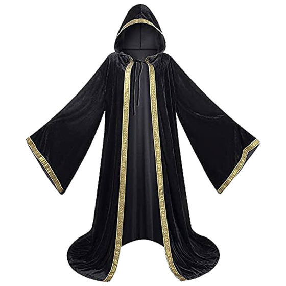 Halloween performance godfather of death cosplay cloak 4 color printed gold velvet cloak factory spot