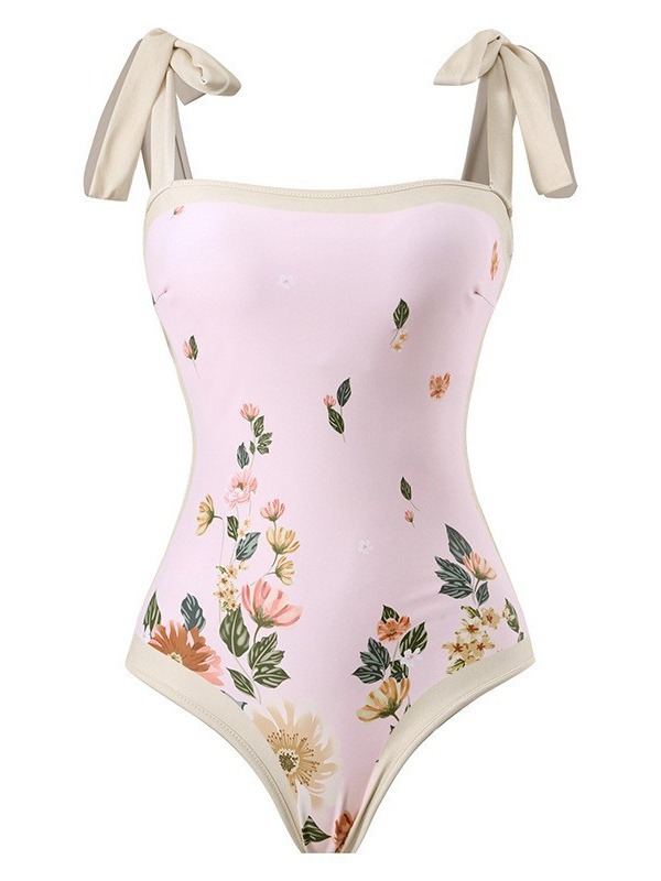2025 Amazon Printed Ins Style Double-Sided Suit Swimsuit Digital Printed Beach Skirt Two-Piece Swimsuit for Women