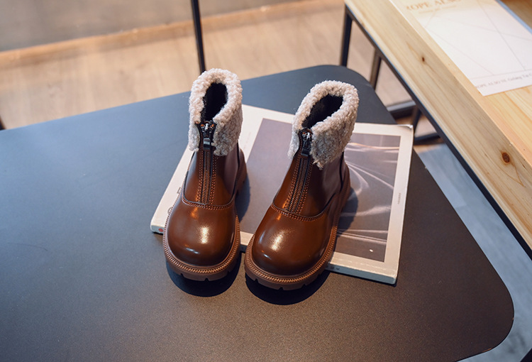 New children's cashmere warm cotton boots girls soft soled princess boots_voghion.com