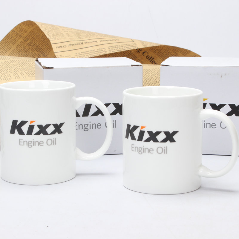 Factory creative ceramic mug LOGO thermal transfer pattern cartoon mug white coated mug coffee mug