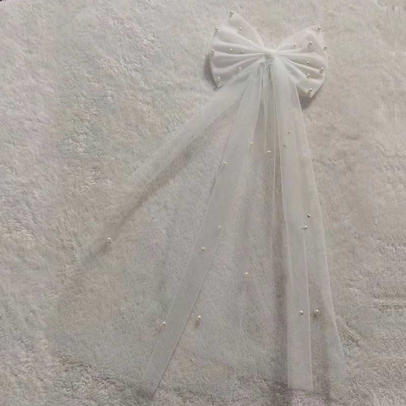 2020 new bow veil headdress bride women's short wedding Super fairy temperament mesh wedding dress styling accessories