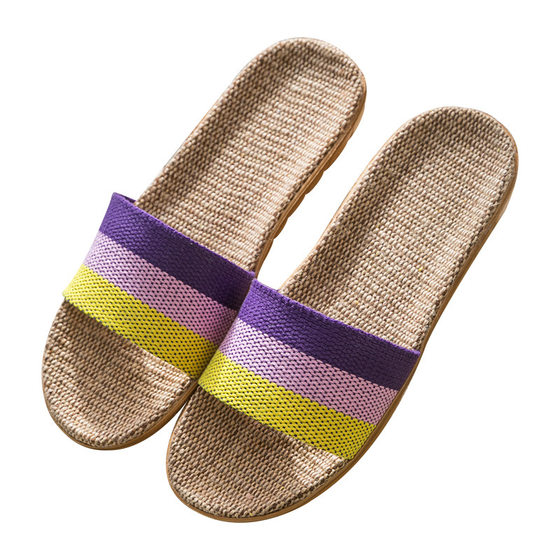Linen Slippers Spring and Autumn Summer Four Seasons Household Thick Bottom Rattan Straw Summer Men's and Women's Slippers Home Indoor Wholesale