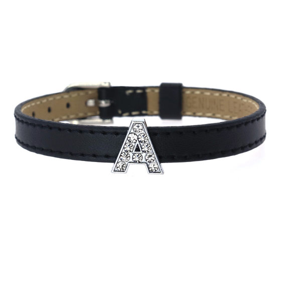 Supply 8mm rhinestone alphabet beads English White Diamond alphabet suitable for DIY bracelet bracelet wristband accessories jewelry