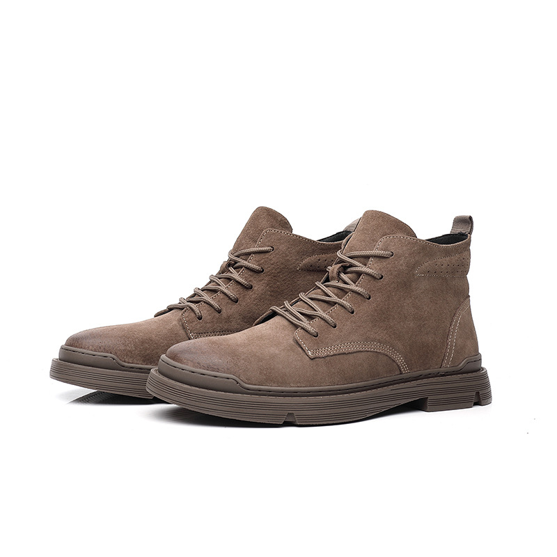 Martin Boots Men's Boots Genuine Leather Boots Casual Trendy High Top Workwear Shoes Single Boots 2021 Winter New Men's Shoes