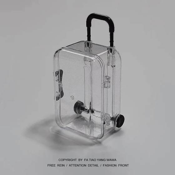 style mini trolley case transparent jewelry box earrings hair accessories organizing small box