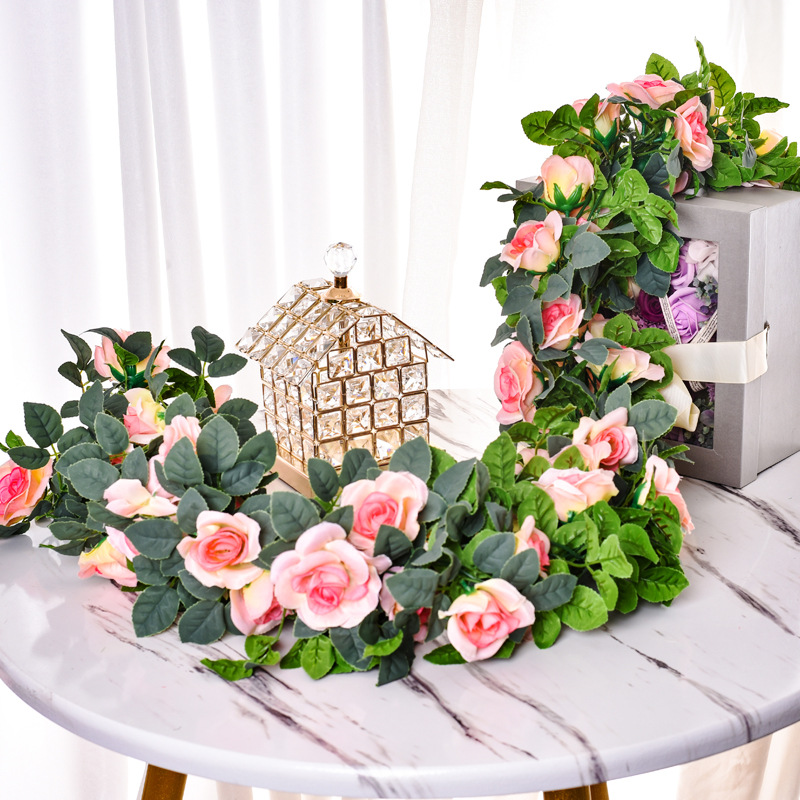 16 rose vine artificial flower Vine air conditioning water pipe home decoration fake rose vine