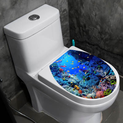 Shangyi SP-WC011 Ocean World Toilet Cover Decorative Wall Sticker Self-adhesive Bathroom Cross-border Direct Collection Toilet Sticker