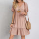 2025 Summer Cross-border Trade European and American Women's Clothing Amazon Skirt Loose Casual Short-sleeved Waist Elegant dress