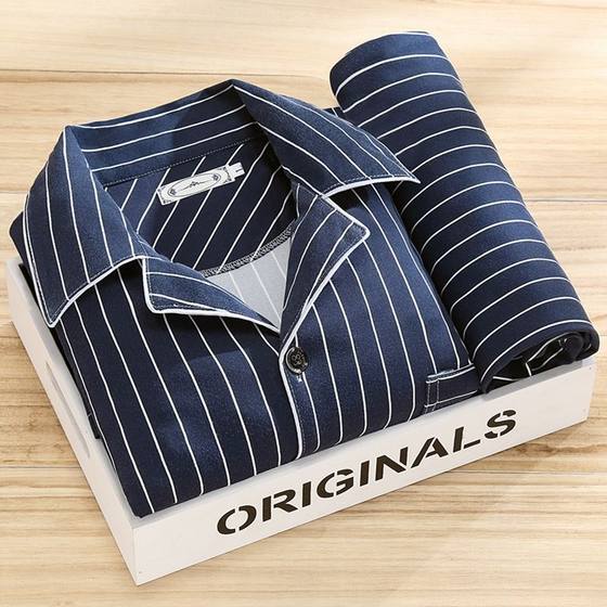 100 High-end Pajamas Men's Long-sleeved Spring and Autumn 2023 New Men's Casual Middle-aged Youth Summer Home Suit