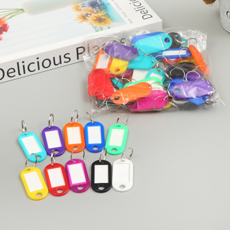 Color plastic PP key tag key chain tag luggage tag tag Category card candy color mark