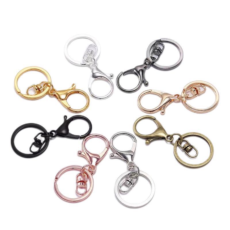 Fine plating key chain thickened ring lobster clasp 8-shaped clasp chain three-piece key chain