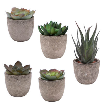 Cross-border supply simulation succulent plant pot fake succulent vintage pulp pot suit home decoration green plant